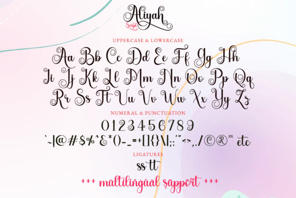 Aliyah Script Font Poster 9