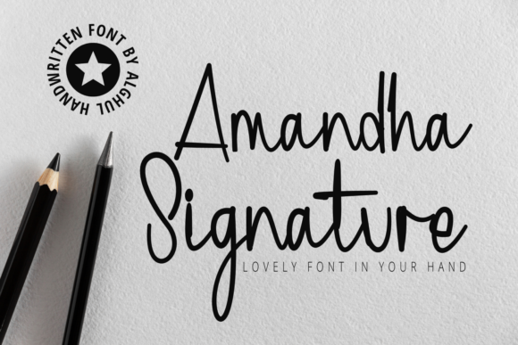 Amandha Signature Font Poster 1