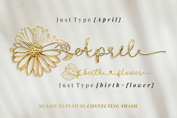 April Birth Flower Font Poster 3