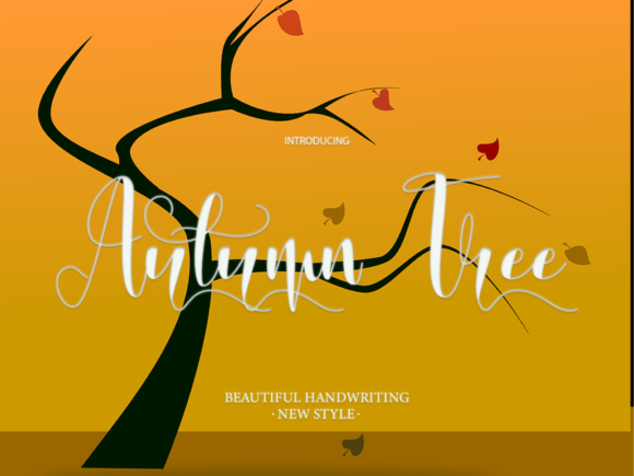 Autumn Tree Font Poster 1