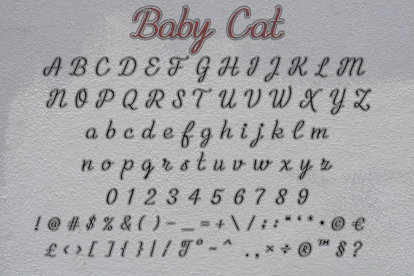 Baby Cat Font Poster 4