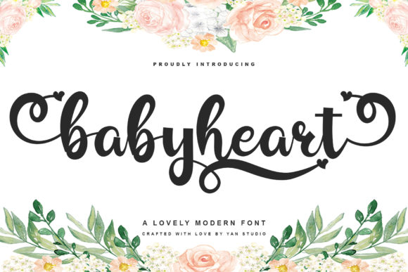 Baby Heart Font Poster 1