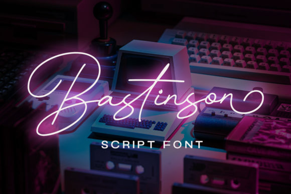 Bastinson - Monoline Script Font Poster 1
