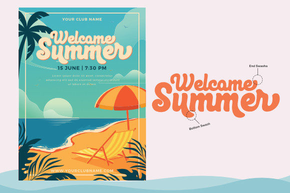 Beach Sunny Font Poster 2
