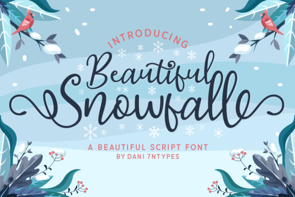 Beautiful Snowfall Font Poster 1