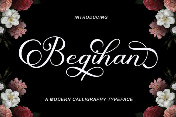 Begihan Script Font Poster 9