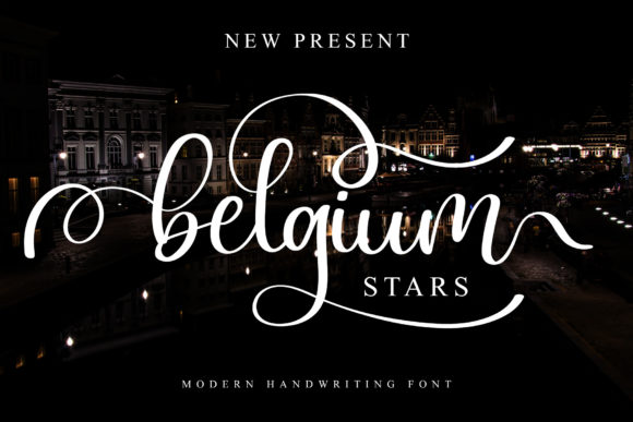 Belgium Stars Font Poster 1