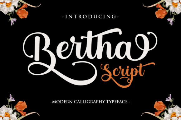 Bertha Script Font Poster 1