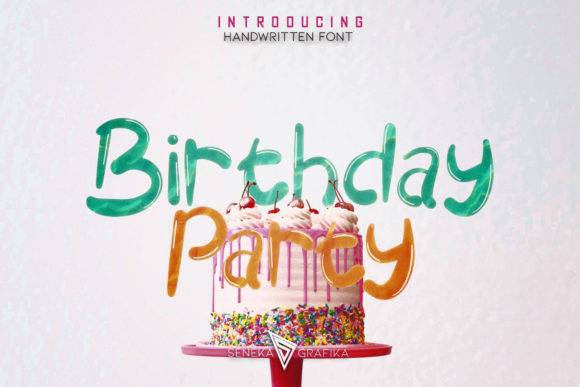 Birthday Party Font Poster 1