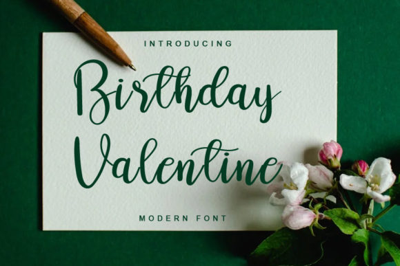 Birthday Valentine Font Poster 1