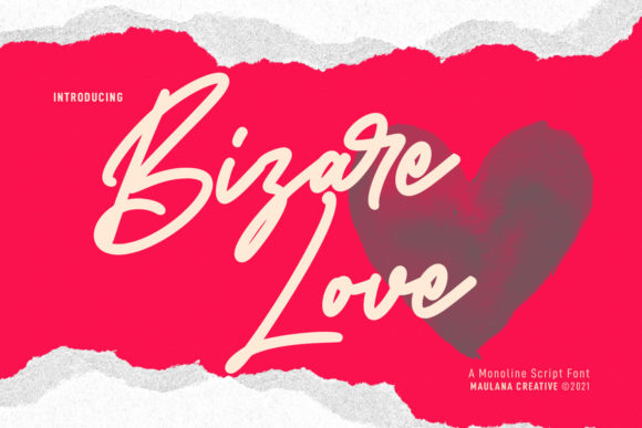 Bizare Love Monoline Script Font Font Poster 1
