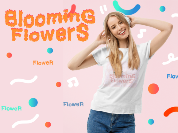 Blooming Flowers Font Poster 4