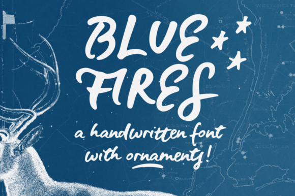 Blue Fires Font Poster 1
