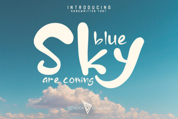 Blue Sky Font Poster 1