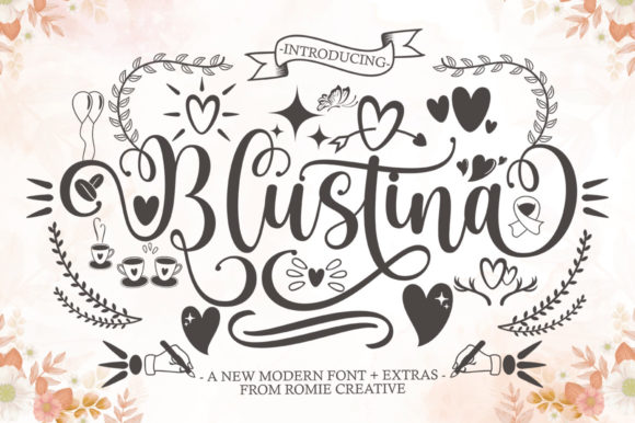 Blustina Script Font Poster 1