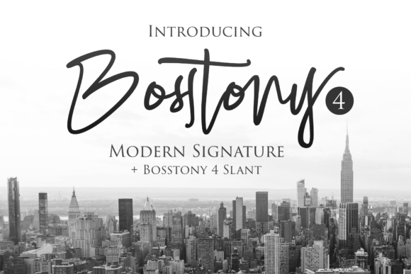 Bosstony 4 Font Bosstony 4 Font Poster 1