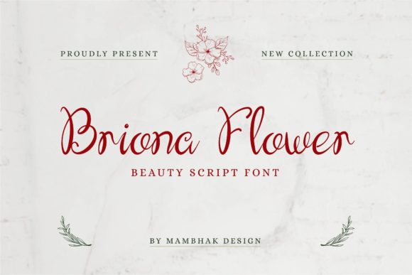 Briona Flower Font Poster 1