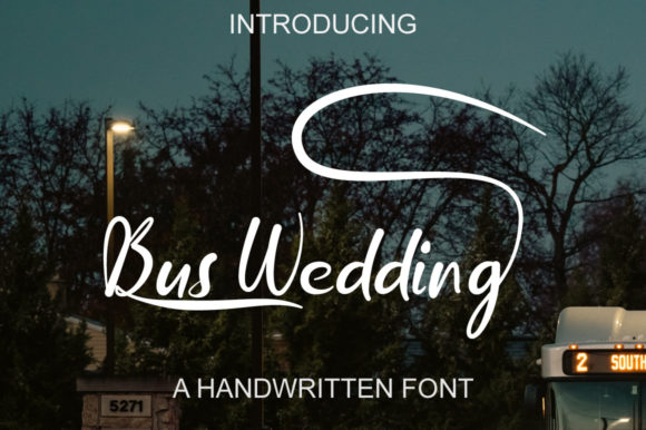 Bus Wedding Font Poster 2