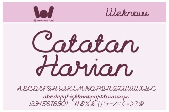 Catatan Harian Font