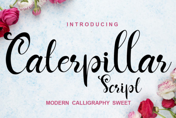 Caterpillar Script Font Poster 3