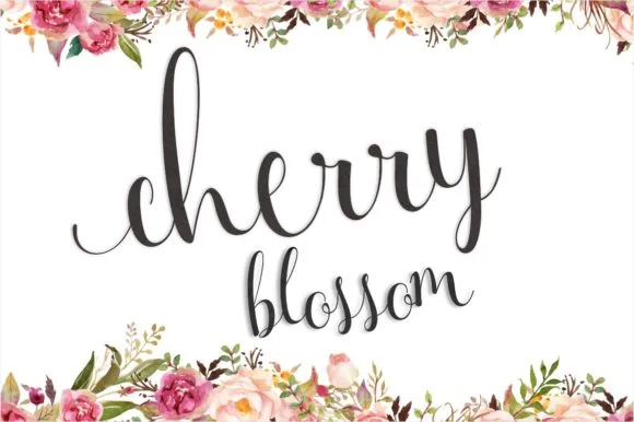 Cherry Blossom Font Cherry Blossom Font Poster 1