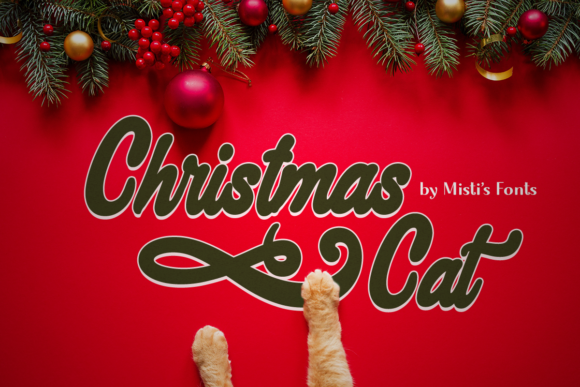 Christmas Cat Font Poster 1