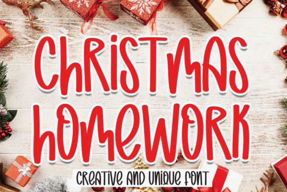 Christmas Homework Font Poster 1