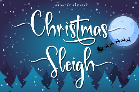 Christmas Sleigh Font Poster 1