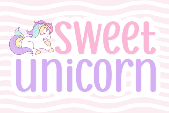 Chubby Unicorn Font Poster 2