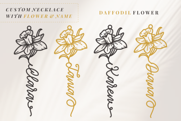 Clara Birth Flower Font Poster 2