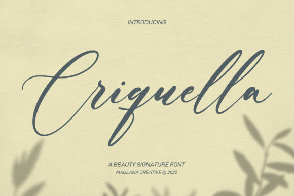 Criquella Script Font Poster 1