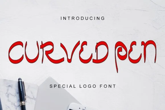 Curved Pen Font Curved Pen Font Poster 1