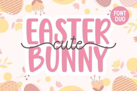 Cute Easter Bunny Font Poster 1
