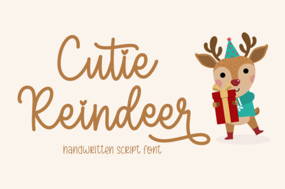 Cutie Reindeer Font Poster 1