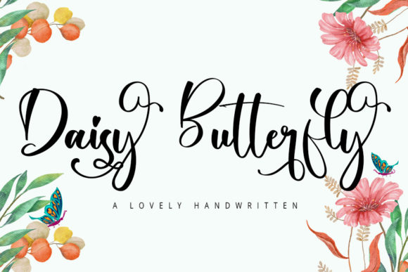 Daisy Butterfly Font Poster 1
