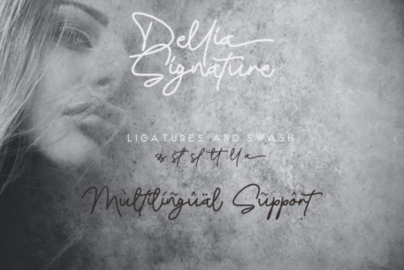 Dellia Signature Font Poster 11