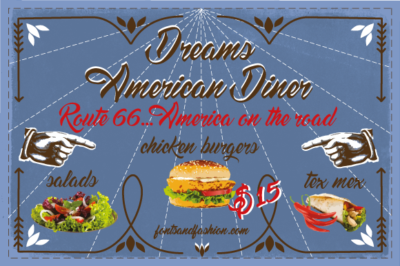 Dreams American Diner Font Poster 2