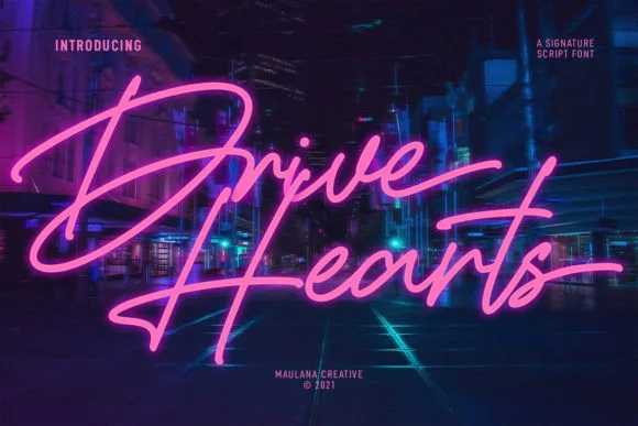 Drive Hearts Font Drive Hearts Font Poster 1
