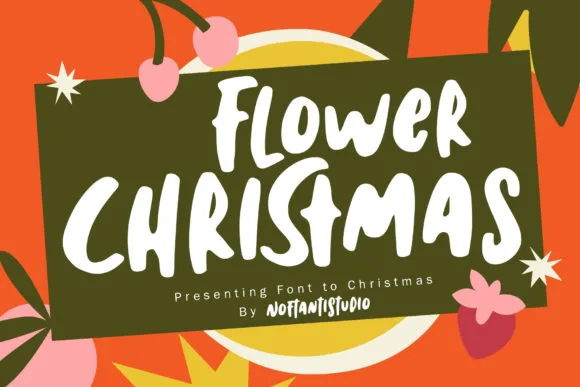 Flower Christmas Font Flower Christmas Font Poster 1