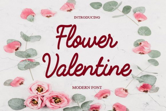 Flower Valentine Font Poster 1