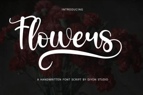 Flowers Font Flowers Font Poster 1