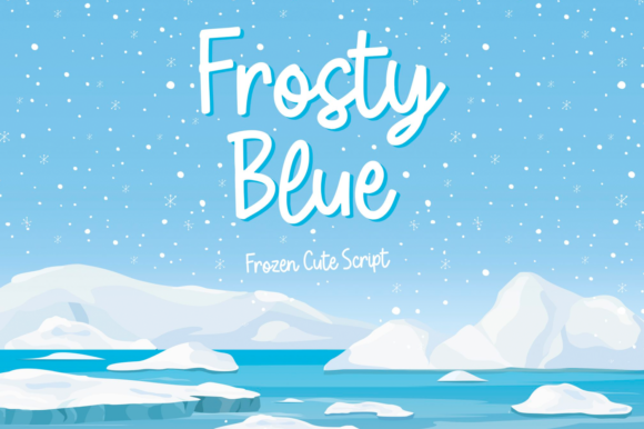Frosty Blue Font Poster 1