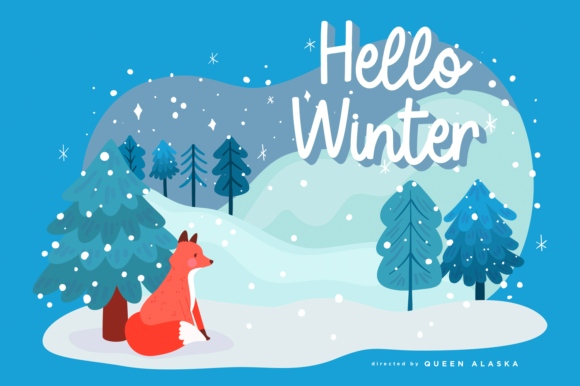 Frosty Blue Font Poster 3
