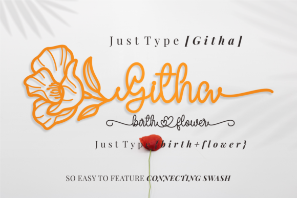 Githa Birth Flower Font Poster 4