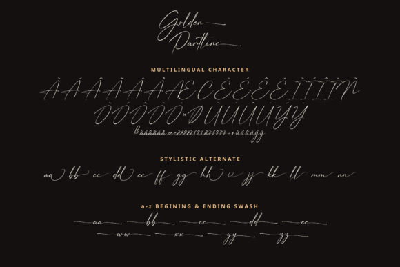 Golden Partline Font Poster 12