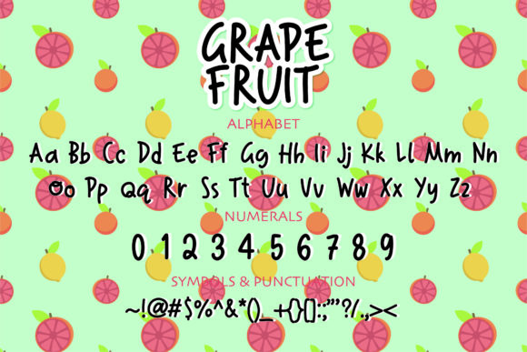 Grape Fruit Font Poster 2