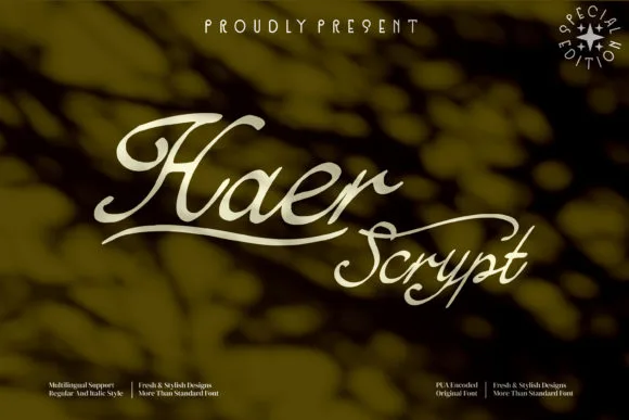 Haer Script Font Haer Script Font Poster 1