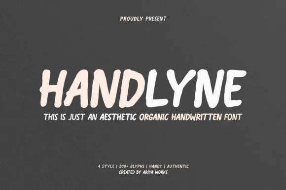 Handlyne Font Handlyne Font Poster 1