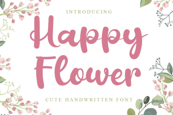 Happy Flower Font Poster 1