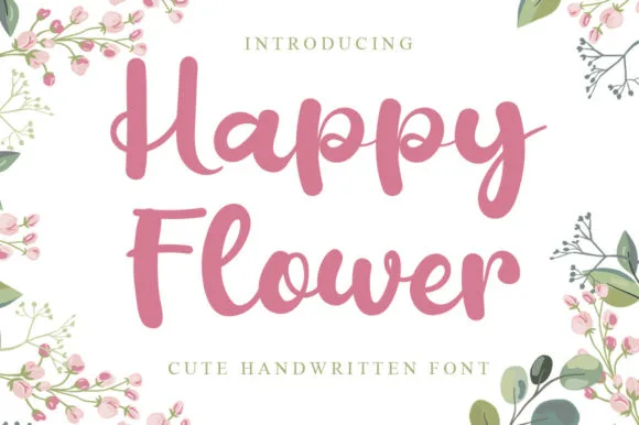 Happy Flower Font Happy Flower Font Poster 1
